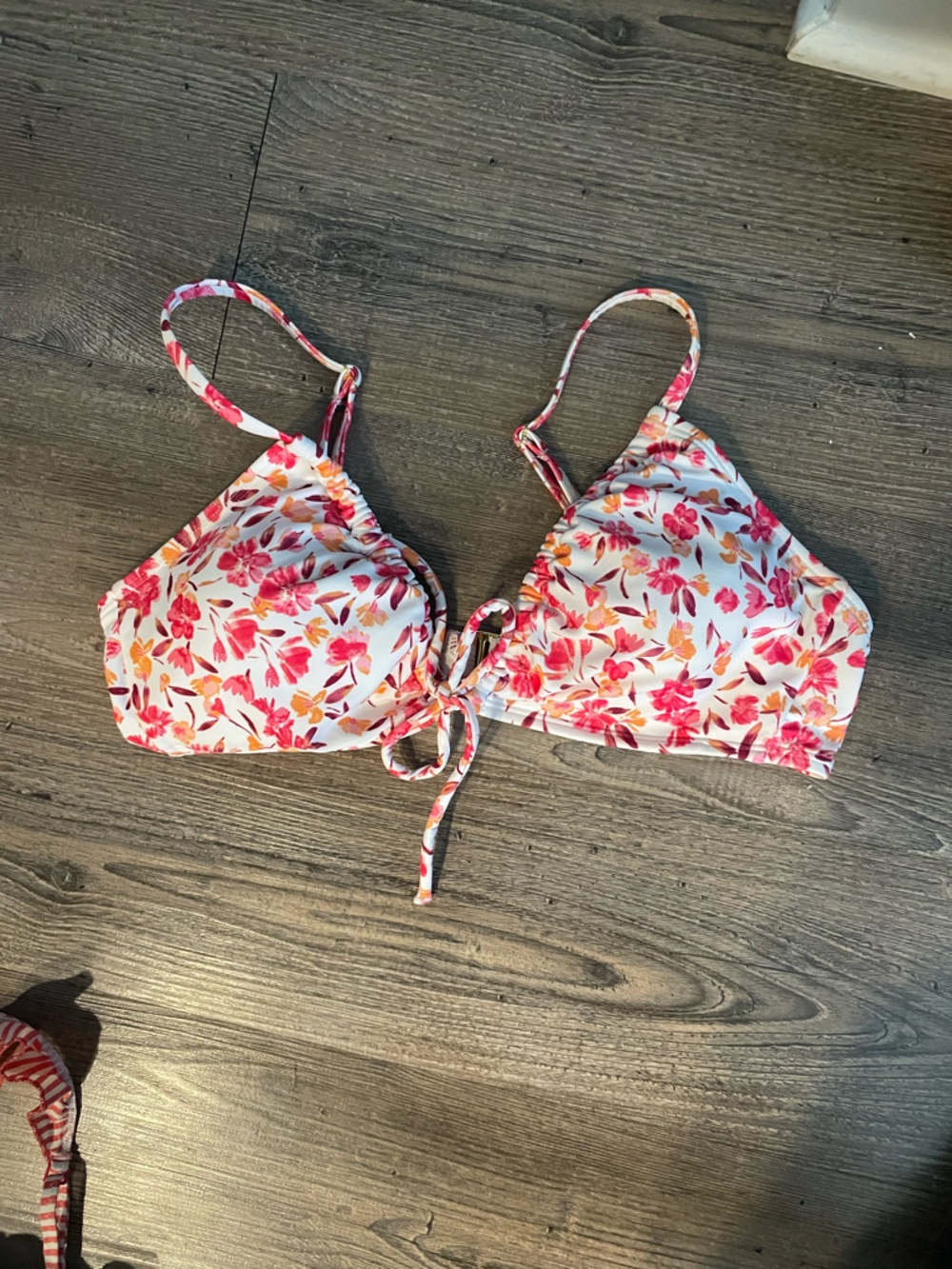 Shade & Shore Floral Tie-Back Bikini Set - Pink, Orange & White